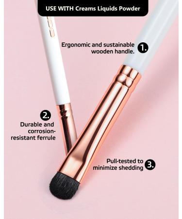 Eig Show Small Eyeshadow Brush - Professional Blending & Blurring Tool with Premium Synthetic Bristles - Ivory White (E832) - Perfect for Flawless Eye Makeup - Buy Online on GoSupps.com