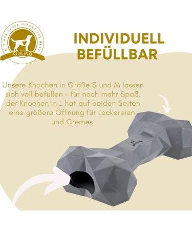 Durable Natural Rubber Dog Chewing Toys | Fillable Bones & Dental Care | Black M - Aggressive Chewers - Buy Online on GoSupps.com
