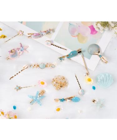 BeShiny Starfish Seashell Pearl Hair Clips - Mermaid Hair Accessories for Women & Girls | Beach Wedding Supplies - Buy Online on GoSupps.com
