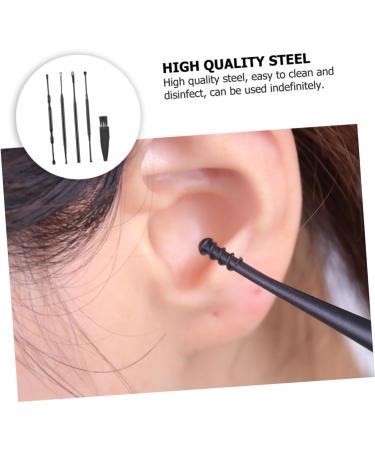 Lurrose Ear Cleaner Kit - Earwax Removal Tool with Rotating Scoop and Steel Pick for Ear Cleaning - Practical Ear Care Set - Buy Online on GoSupps.com