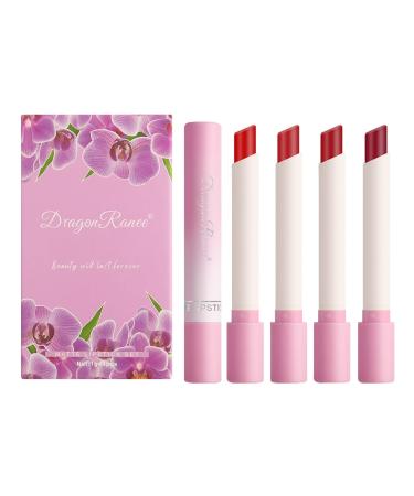Tube Matte Nude Lip Gloss Set Velvety Long Lasting Moisturizing Non-Stick Not Easy to Fade Portable Lipstick (A)