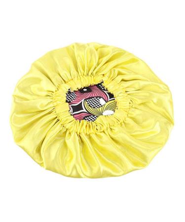 Prinfore Satin Hair Bonnet for Women - Double Layer Silk Sleep Cap for Curly, Long Hair, Dreadlocks, Braids - Pink & Yellow - Buy Online on GoSupps.com