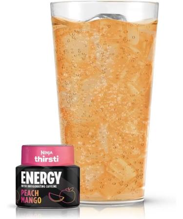 Ninja Thirsti ENERGY Peach Mango Flavoured Water Drops with invigorating caffeine and contain 0 calories* 0 sugar* (*per 12oz classic serving) . Turn water into refreshing fruit-flavoured sparkling or still drinks with Ninja Thirsti Energy Flavoured Water - Buy Online on GoSupps.com