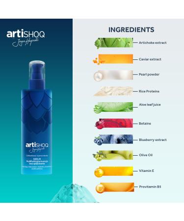 ARTISHOQ Multifunctional Leave-In Treatment Hair Serum - 10 Active Ingredients for Frizz Control & Hair Care - Improve Hair Health Instantly - 100ml / 3.4oz - Buy Internationally - Buy Online on GoSupps.com