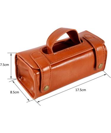 Hapivida Leather Shaving Bag | Vintage Mens & Unisex Toiletry Kit | Portable Travel Cosmetic Bag for Razor & Brush - Buy Online on GoSupps.com
