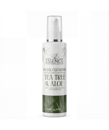 Essence Skin Care Tea Tree & Aloe Facial Cleanser Deep Cleansing Non-Drying 6.7 OZ For Oily & Combination Skin With Organic Aloe Vera Tea Tree Oil Salicylic Acid
