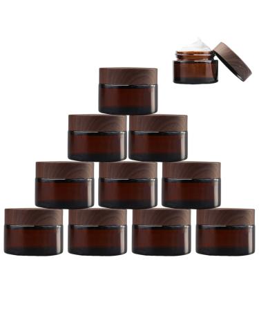 SUQURTOM 10 pieces 30ml Amber cosmetic glass glass of cream refillable container brown glass container for cosmetics creams lotions essential oils 10x30ml style b
