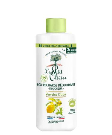 Le Petit Olivier LE PETIT OLIVIER - Eco-Refill - Fresh Deodorant - Lemon Verbena - Skin Friendly - 24 Hour Efficiency - Alcohol Free - 98% Natural Origin - Made in France - 100ml