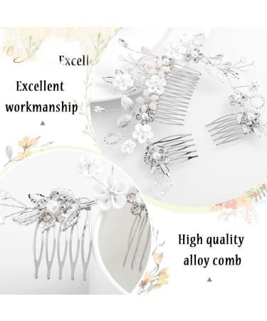 Flayem Wedding Bridal Comb & Crystal Wick Helmet - Flower Hair Accessories for Women & Girls (3 Pack) - Buy Online on GoSupps.com