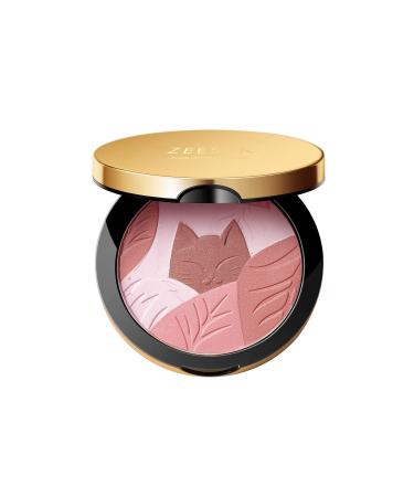 ZEESEA Blush&Highlighters Classic Light Gold Kitty Blush Contour & Highlight Face for a Shimmery or Matte Finish 0.28 OZ 02 Pink