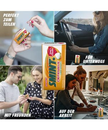 Buy Smint Defensive Clean Breath Pastilles - 50 Sugar-Free Orange-Mint Dragees with Zinc & Vitamin C | 35g Metal Can - International Shipping Available - Buy Online on GoSupps.com