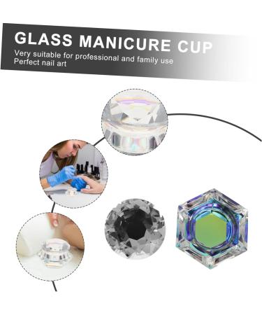 minkissy 3pcs Nail Art Crystal Cup Shot Glass with Lid Glass Mug with Lid Clear Tumbler Containers with Lids Nail Art Liquid Cup Color Mixing Dish Pen Washing Bucket Crystal Pen Wash Cup 6.5x6.5cmx3pcs Whitex3pcs - Buy Online on GoSupps.com
