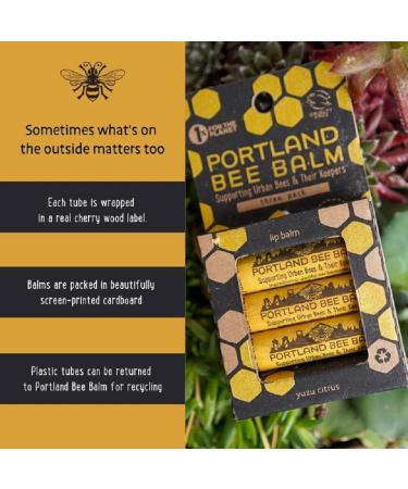 Portland Bee Balm Yuzu Citrus Lip Balm 3 Pack - Handmade with All Natural Beeswax - Buy Online on GoSupps.com