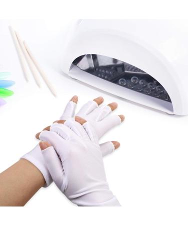 Minkissy UV Nail Lamp Gloves | Manicure Protection & Gel Nail Care | White UV Protection Gloves for Gel Nail Lamp - Buy Online on GoSupps.com