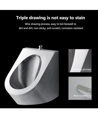 Men's Commercial Flushing Urinal High-Efficiency Flushing Adult Stainless Steel Urinal Automatic Induction Wall-Mounted Urinal for Home/Hotel/Bar/Airport - Buy Online on GoSupps.com