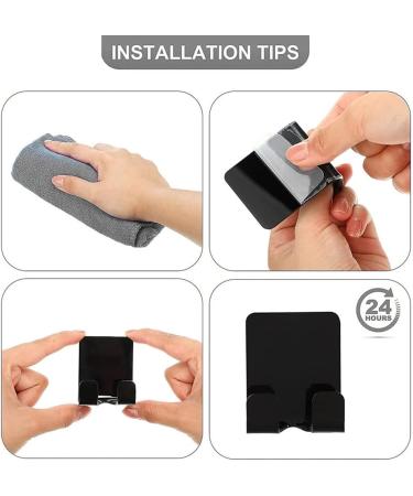 MorechiOce 8-Piece Waterproof Razor Holder Hooks - No Drill Wall Adhesive Storage for Key & Phone - Black - Buy Online on GoSupps.com