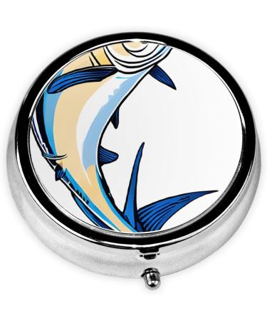 Decorative Round Pill Box - 3 Compartment Portable Travel Medicine Organizer for Vitamins and Tablets - Buy Online on GoSupps.com