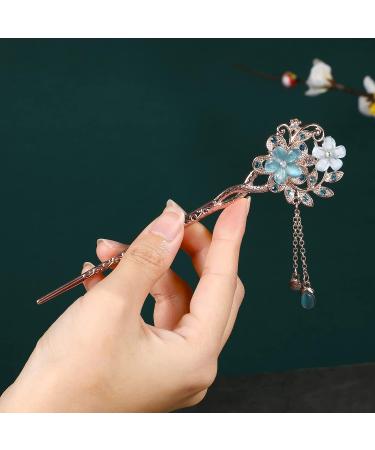 FRCOLOR Rhinestone Hair Stick Hairpin - Blue Chinese Hair Chopsticks for Women and Girls - Buy Online on GoSupps.com