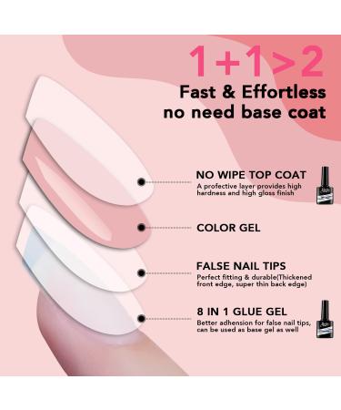BettyCora Gel x Nail Glue - 8 in 1 Set for Gel Nail Extensions | 2PCS 12ML | Long Lasting Shine Finish | Curing Needed - Buy Online on GoSupps.com