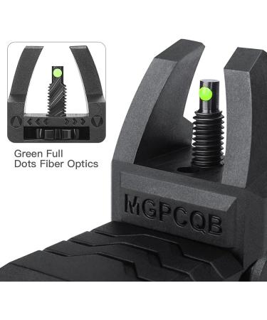 Aecktech Green & Red Full Dots Polymer Fiber Optics Iron Sights Set - Front & Rear | Black - Buy Online on GoSupps.com