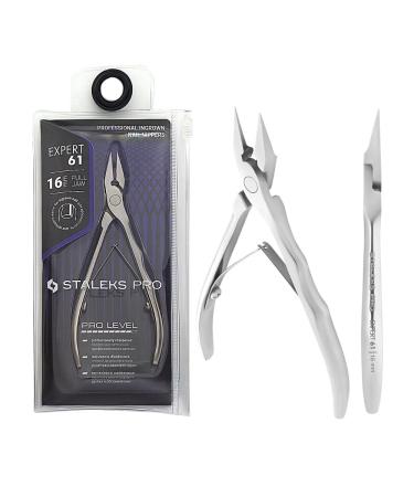 STALEKS PRO Professional Nail Clippers for Ingrown Nails 16 mm Special for Pedicure Stainless Steel Expert (NE-61-16)