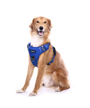 Funfox dog harness large dogs no pull dishes adjustable anti -train safety harness medium large dog breast harness dog big breathable dog harness blue xl xl blue