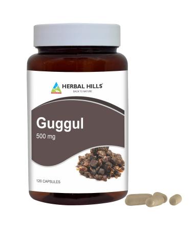 HERBAL HILLS Guggul Vegie Capsules with Arjuna Extract | 120 Count (1000 mg) | Purified with Triphala & Guduchi
