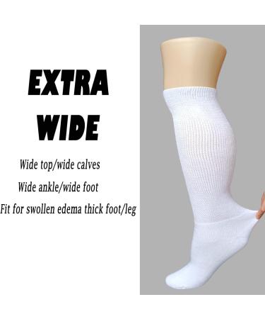 Extra Wide Lymphedema Bariatric Socks White Walking Boot Liner for Cam Walkers & Orthopedic Braces - Buy Online on GoSupps.com