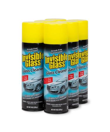 Invisible Glass 91164-6PK 19-Ounce Cleaner for Auto and Home for a Streak-Free Shine, Deep Cleaning Foaming Action, Safe for Tinted and Non-Tinted Windows, Ammonia Free Foam Glass Cleaner, Pack of 6