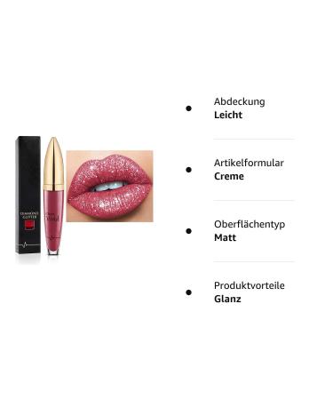 18 Color Diamond Glossy Long-Lived Lipstick - Waterproof Matte & Shimmer Lip Gloss for Lively Beauty Makeup - Buy Online on GoSupps.com