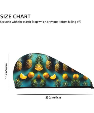 Tropical Fruit Pineapple Coral Velvet Dry Hair Cap | Ideal for Home Travel Pool Parties & More - Buy Online on GoSupps.com