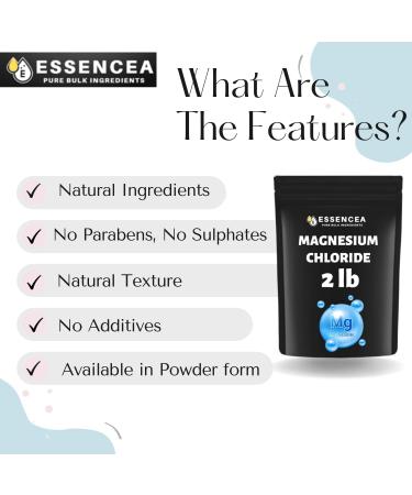 Essencea Pure Bulk Magnesium Chloride 2lb Powder | Magnesium Supplement (32 Ounces) | Top Quality Ingredients - Buy Online on GoSupps.com