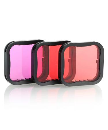 SOONSUN 3 Pack Dive Filter for GoPro Hero 5 6 7 Black Super Suit Dive Housing - Red,Light Red and Magenta Filter - Enhances Colors for Various Underwater Video and Photography Conditions - Buy Online on GoSupps.com