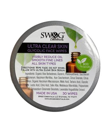 Shop Glycolic Face Wipes by SWAG Essentials - Resurfacing Pads with Aloe & Vitamins B5 C E | Exfoliate Reduce Fine Lines & Wrinkles - Buy Online on GoSupps.com