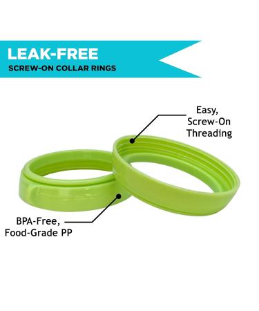 Comotomo Baby Bottle Collar Rings - 3 Pack (Green) | Compatible with 5oz and 8oz Bottles - Buy Online on GoSupps.com