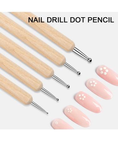 Yoezuo 5 Pcs Dotting Tools Nail Dotting Dual-ended Dotting Painting Pen Nail Art Point Drill Drawing Manicure Tool - Buy Online on GoSupps.com
