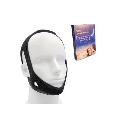 LUZMQ Anti snoring Chin Strap Chin Strap for snoring Adjustable Breathable Sleep Chin Strap Snoring Solution Snore Reducing Aid for Men & Women (Black)