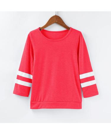 Girls' Red Tunic Sweatshirt | Long Sleeve Crewneck Pullover | Casual Loose Fit Blouse for 4-5T Kids - Buy Online on GoSupps.com