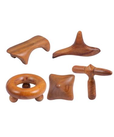 Beaupretty 5st massage device Sandalwood Spa tool Massage tools hand massage device Guasha-Schabebett Gua Sha massage device made of wood health-guasha board.