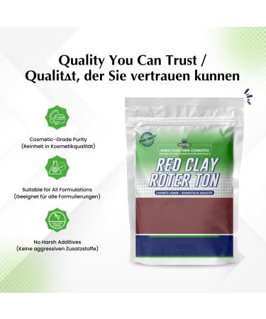 Red Clay Mask Natural Mineral-Rich Facial Clay for All Skin Types Vegan Cruelty-Free Organic Skincare 8oz / 227g - Buy Online on GoSupps.com