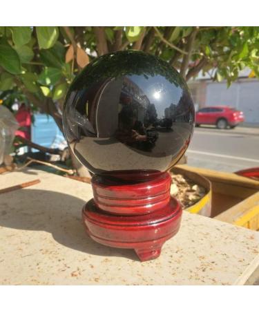 Crystal 11CM Large Spherical Obsidian Quartz Natural Stone Crystal Quartz with Base for Home Decoration - Buy Online on GoSupps.com