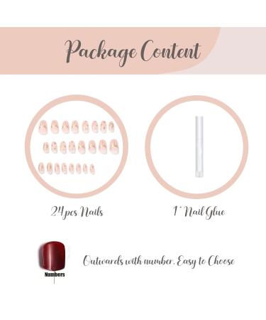 Buy BABALAL Glossy Press on Nails - 24Pcs Short Round Acrylic Fake Nails for Women & Girls | NAILR-03 - International Shipping Available - Buy Online on GoSupps.com