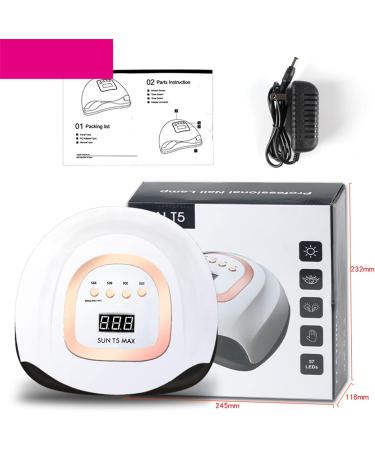 VACANON UV Nail Lamp 220W Quick Drying Curing Gel Nail Dryer UV Resin Light with 10/30/60/99S Timer Display for Home Salon Beginner Starter Set - Buy Online on GoSupps.com