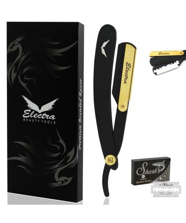 Barber Straight Razor Professional Cut throat Premium Quality Stainless Steel Shaving Razor 10 Double Edge Blades kit (The Legend)