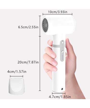 Cordless Hair Dryer with Nozzle Portable Travel Blow Dryers Hot/Cold Air Hairdryer Rechargeable Hair Dryers Gifts for Women/Mom - Buy Online on GoSupps.com