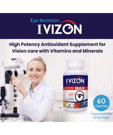 IVIZON Vision Supplement - Eye Health Support Formula with Lutein Beta-Carotene Natural antioxidants Vitamins & Minerals 60 Count - Buy Online on GoSupps.com