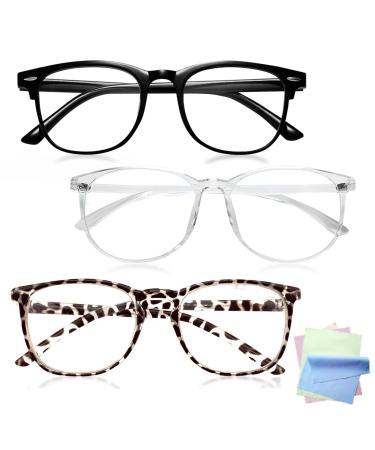 3 packs of blue light glasses thin and round frames for women and men computer games reading telephones TV anti-UV glare blue light open (not secret) unit size - Buy Online on GoSupps.com