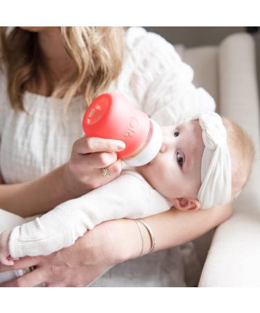 OlaBaby Glass Bottle Cover for AVENT 120ml - Pink Silicone Break Protection & Protective Coral Cover - Buy Online on GoSupps.com