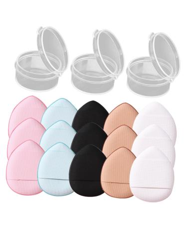 HONMEET 15Pcs Puffs Cream Foundation Puff Water Drops Makeup Fingers Powder Makeup Powder Puff Polyurethane Hydrophilic Finger Pad Miss