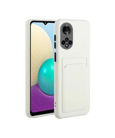 Tivenfezk Nadoli Silicone Case for Honor 50 Ultra thin shockproof scratch -resistant wallet soft TPU protective cover mobile phone case with credit card holder Honor 50 white